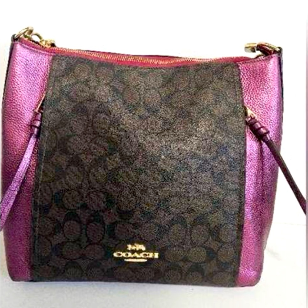 Coach two pocket purple metallic